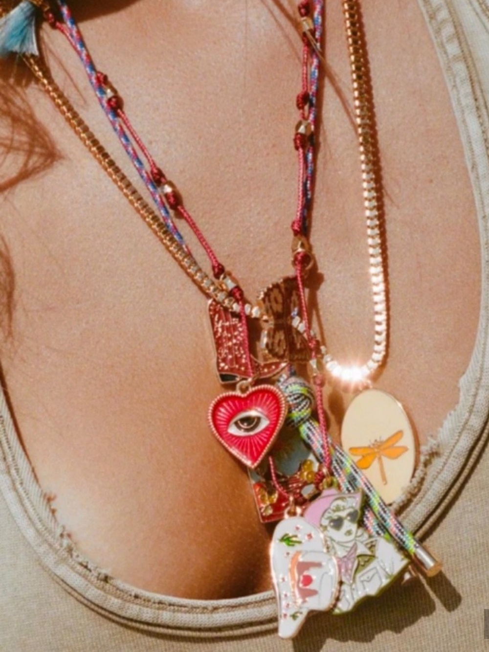 Zara Multicolor Charm Layered Necklace for Women